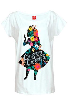 Alice in Wonderland Ladies T-Shirt Flower Power