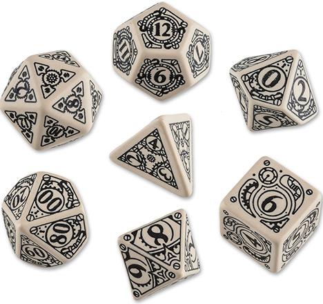 Steampunk RPG: Beige/Black Dice Set