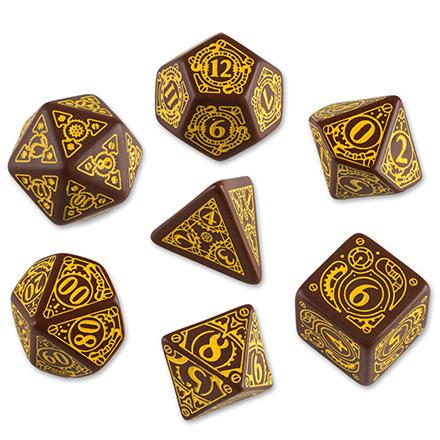 Steampunk RPG: Brown/Yellow Dice Set