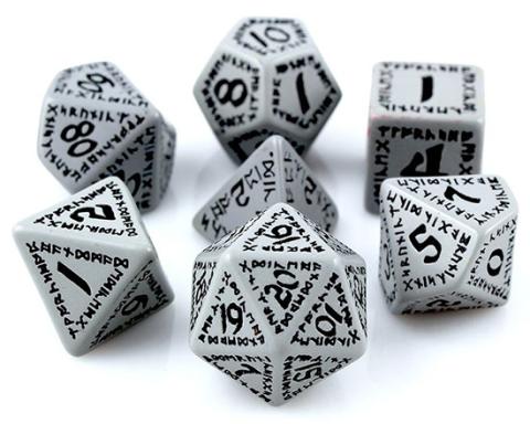 Runic: White Dice Set