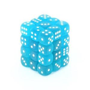 Frosted Caribbean Blue with White Dice Block (36d6)