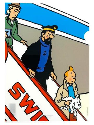 Plastmapp - Tintin och Haddock stiger av flygplan