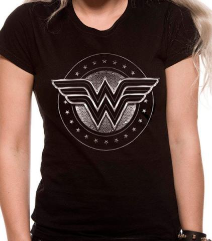 Wonder Woman Chrome Logo Ladies T-Shirt