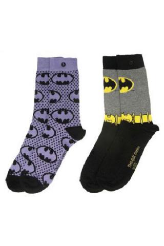 Batman Purple Socks 2-Pack