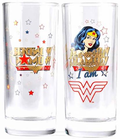 Wonder Woman Glasses (Set of 2): Stars