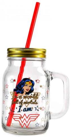 Wonder Woman Jar Glass - Stars