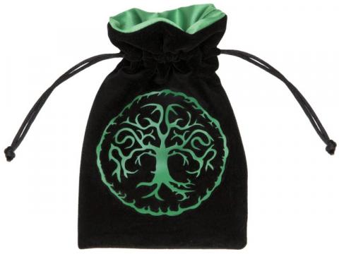 Dice Bag: Forest Black/Green Velour