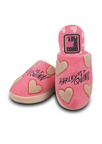 Birds of Prey Harley Quinn Cosy Hearts Pink Ladies Mule Slippers