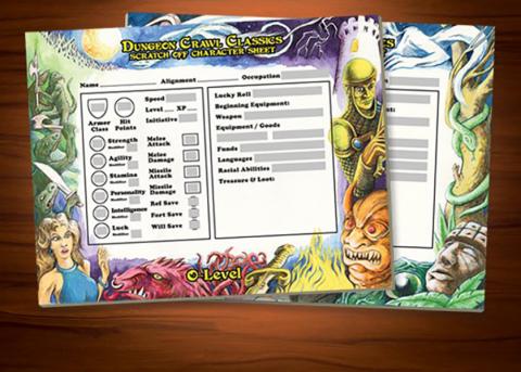 Zero Level Scratch Off Character Sheets