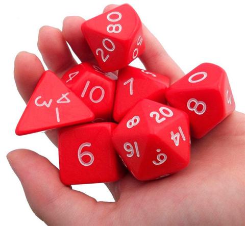 Jumbo Red Dice Set (set of 7 dice)