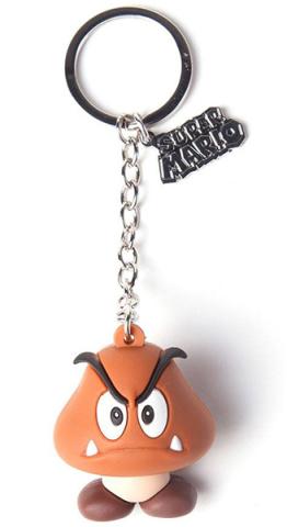 Super Mario Rubber Keychain Goomba