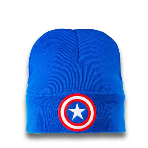 Captain America Knitted Beanie Embroidered Shield Logo