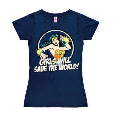 Wonder Woman Girls Will Save The World Ladies T-Shirt