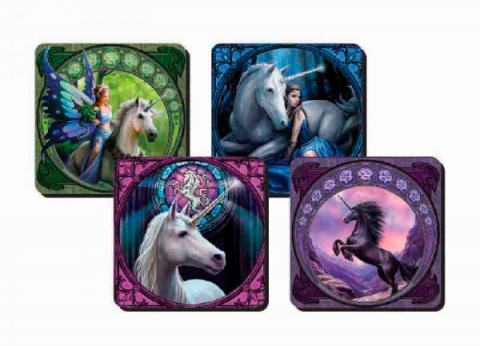 Anne Stokes Coasters (Set Of 4) - Unicorns
