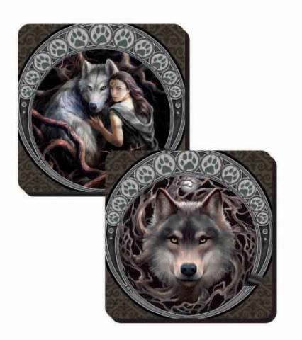 Anne Stokes Coasters (Set Of 2) - Wolves