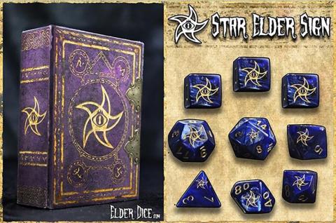 Blue Star Elder Sign Polyhedral Box Set (set of 9 dice)