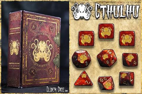 Red Cthulhu Polyhedral Box Set (set of 9 dice)