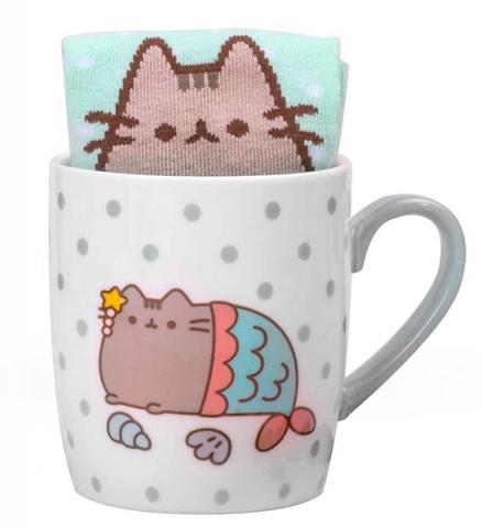 Pusheen Sock in a Mug Mermaid