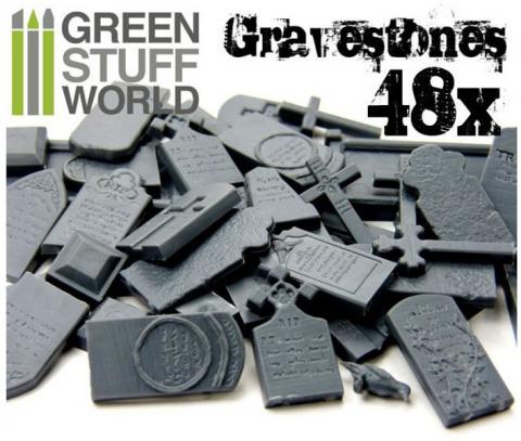 48x Gravestones Plastic Set