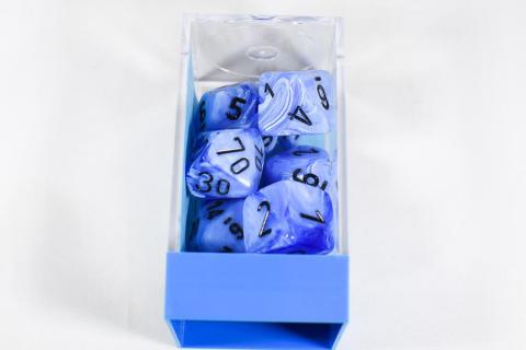 Vortex Snow Blue with Black (set of 7 dice)