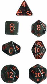 Translucent Smoke/Red (set of 7 dice)