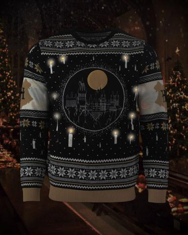 Hogwarts w/LED Candles Christmas Jumper Extra Small