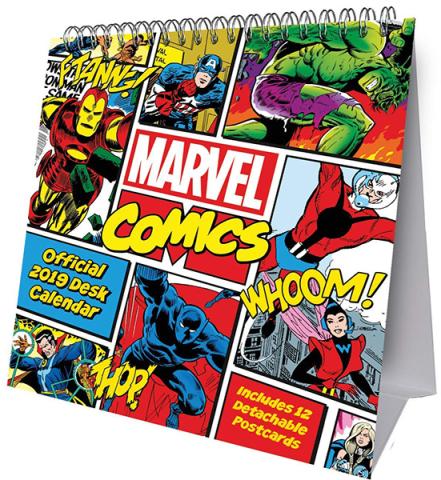 Marvel Comics 2019 Desk Easel Calendar with Postcards