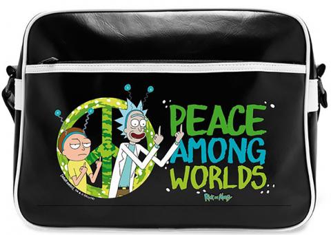 Rick and Morty Peace Vinyl Messenger Bag