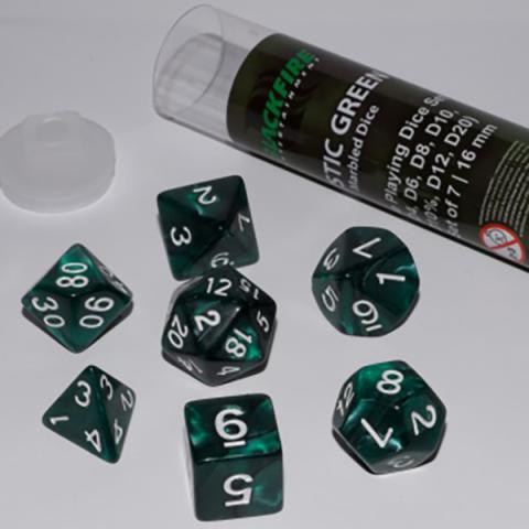 Mystic Green With White (7 Dice)