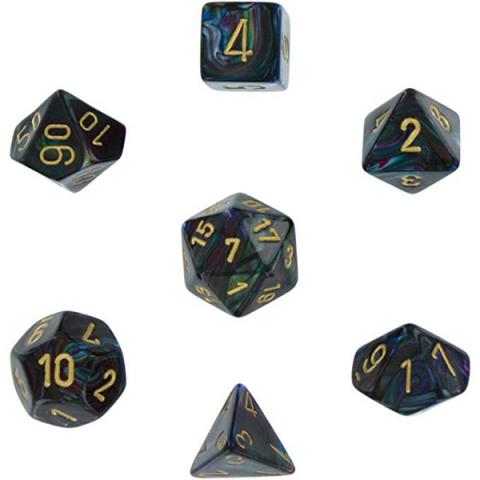 Lustrous Shadow with Gold (set of 7 dice)