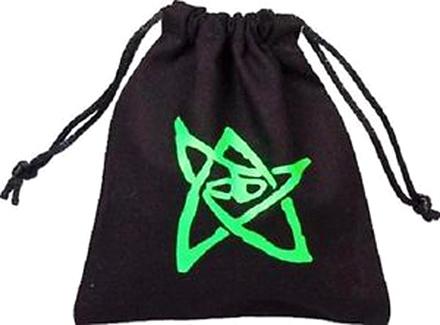 Dice Bag: Black bag w green Elder Sign