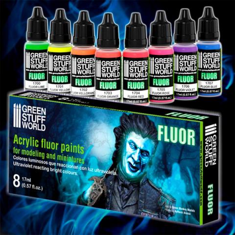Fluor Paints Set (8 Paint Pots)
