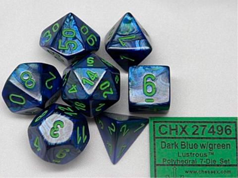 Lustrous Dark Blue/Green (set of 7 dice)