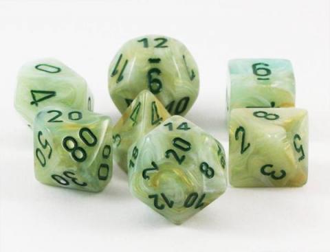 Marble Green/Dark Green (set of 7 dice)