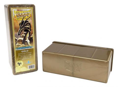 4 Compartment Card Box GOLD (Holds 300 Sleeved Cards)