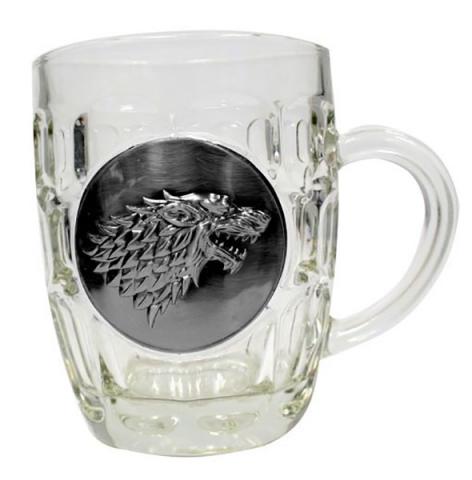 Beer Glass Stark Metallic Logo