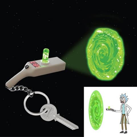 Rick and Morty Portal Gun Keyring Light