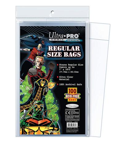 Comic Bags Resealable Regular Size 7-1/8in x 10-3/8in