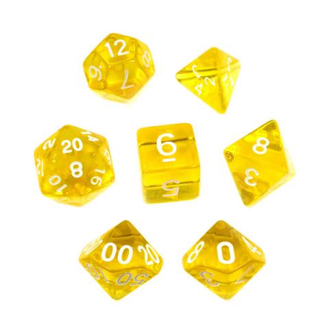 Translucent Yellow/White (set of 7 dice)