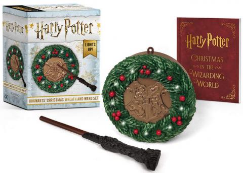 Kit: Harry Potter - Hogwarts Christmas Wreath and Wand Set