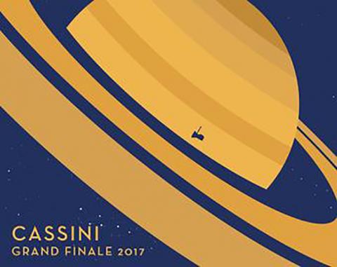 Klistermärke Cassini Grand Finale