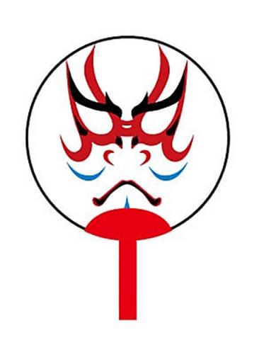 Transparent Face Fan: Kabuki Kumadori