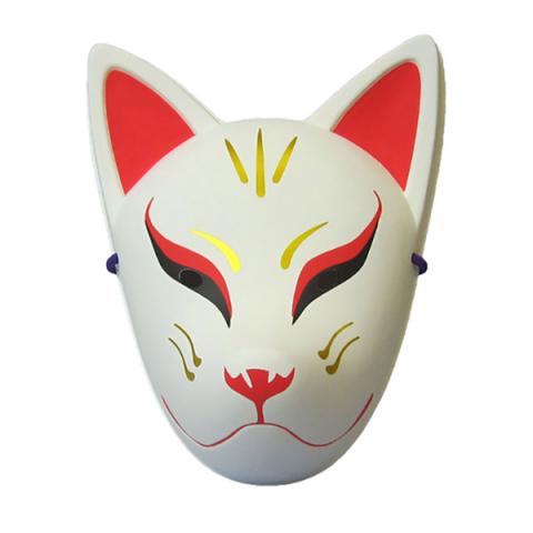 Folk Art Mask Tenko (White & Red)