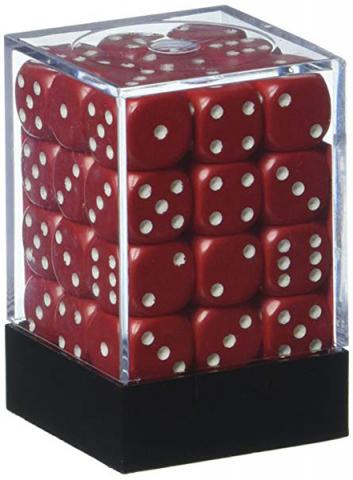 Opaque Red with White Dice Block (36 d6)