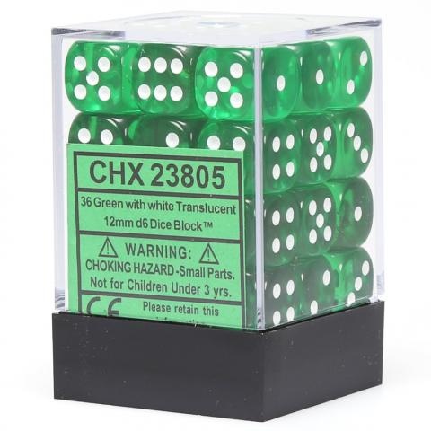 Translucent Green With White Dice Block (36d6)