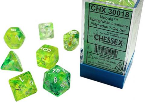 Nebula Spring/White Luminary (set of 7 dice)