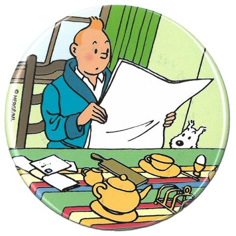 Magnet - Tintin läser tidningen