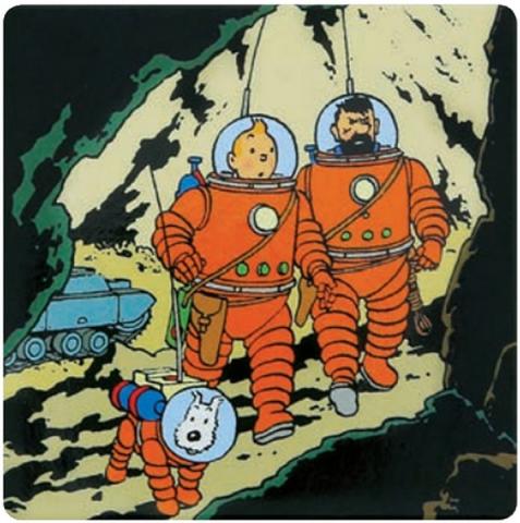 Magnet - Månen Tintin, Haddock och Milou