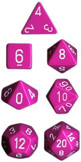 Opaque Light Purple/White (set of 7 dice)