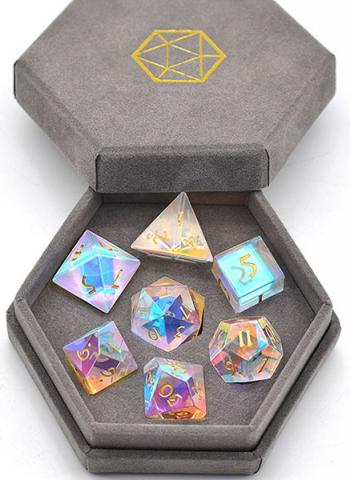 Semi-Precious Gemstone Dice Rainbow Crystal